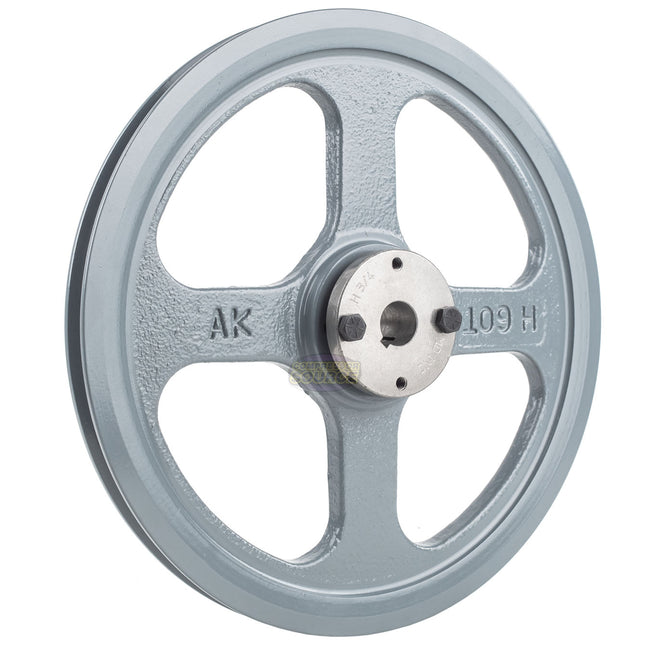 10.75" Single Groove Pulley fits A Section V-Belt 4L with 3/4" Sheave Bushing AK109H