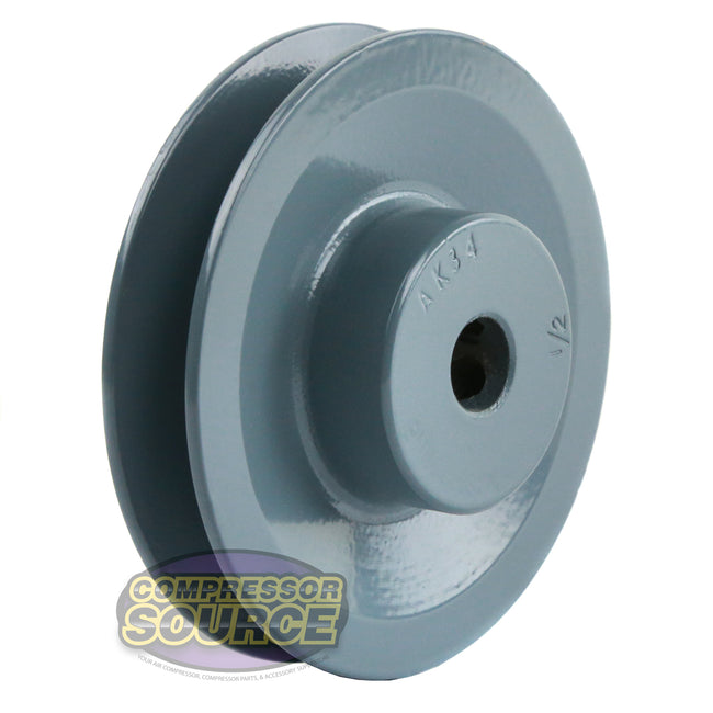 3.5" Single Groove Pulley fits A Section V-Belt 4L fits 1/2" Shaft AK34