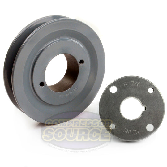 Masterdrive Cast Iron 4.75" Single Groove Pulley Belt A Section 4L with 7/8" Sheave Bushing AK49H
