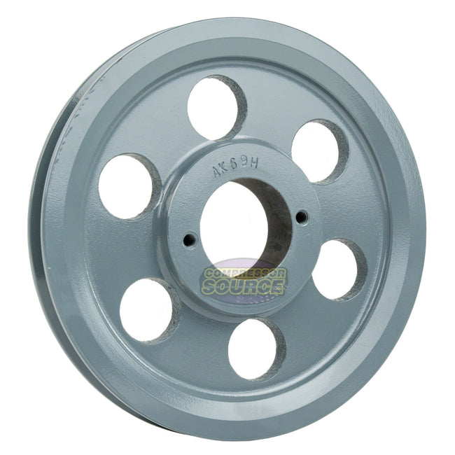 6.75" Single Groove Pulley fits A Section V-Belt 4L with 1" Sheave Bushing AK69H