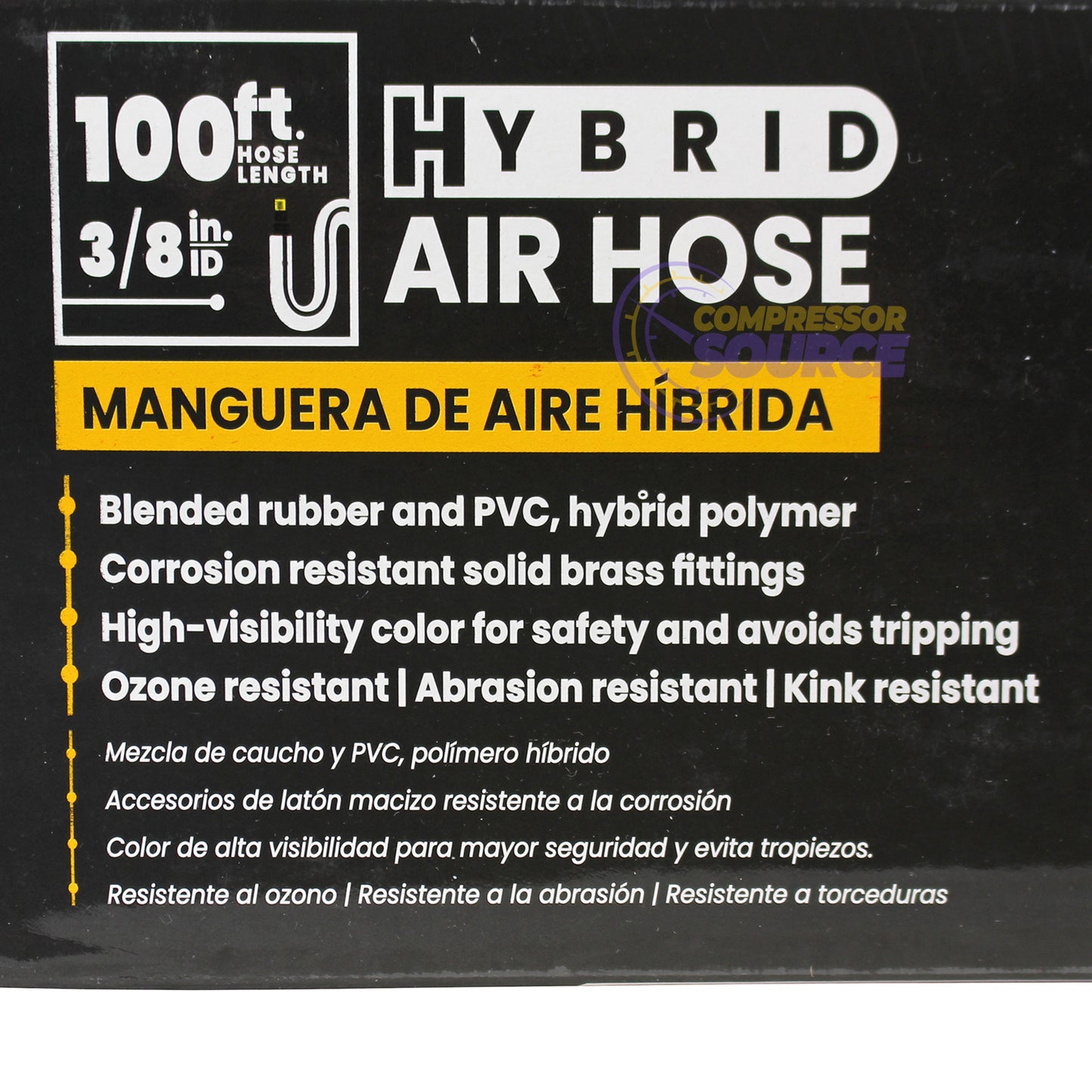 BluBird Avagard Hybrid Air Hose Assembly 3/8" X 100' 3/8" Male-NPT 300 PSI Rubber AVGHY38100