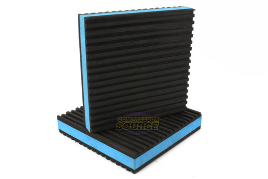 Set of 2 Industrial Anti Vibration Pads 4" x 4" x 7/8" Thick Blue Composite Center B44