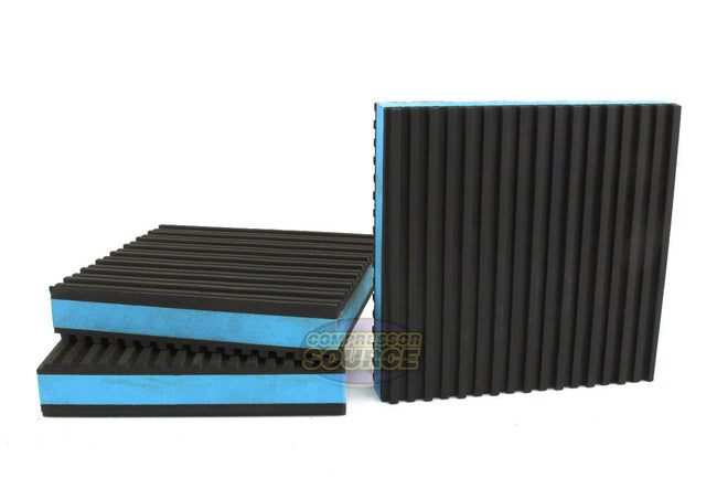 Set of 3 Industrial Anti Vibration Pads 4" x 4" x 7/8" Thick Blue Composite Center B44