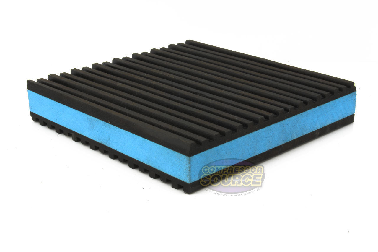 Set of 3 New Industrial Anti Vibration Pads 4" x 4" x 7/8" Thick Blue Composite Center