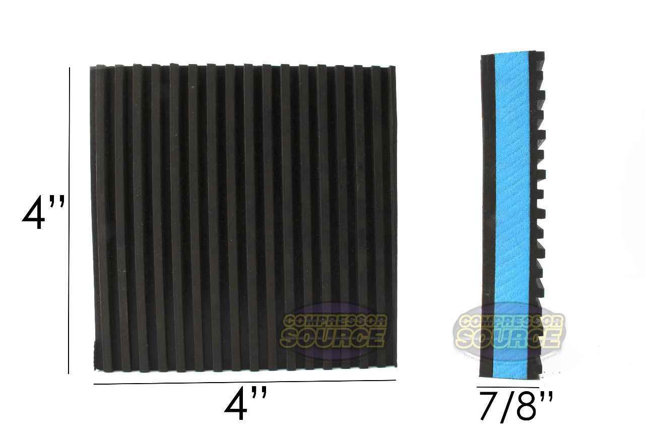 Set of 4 New Industrial Anti Vibration Pads 4" x 4" x 7/8" Thick Blue Composite Center