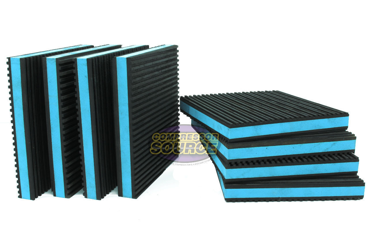 ﻿(8) Anti Vibration Pad 6x6 7/8" Isolation Dampener Blue Heavy Duty Audio HVAC