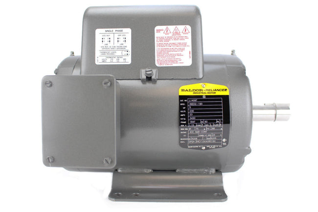 Baldor L1409T 5 HP Single Phase Electric Motor 3450 RPM 184T Frame 230V ODP