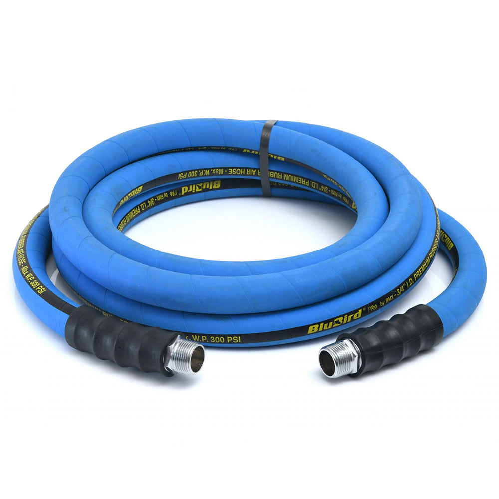 BluBird Pro Rubber Air Hose Assembly 3/4" x 15' 300 PSI BBPRO3415