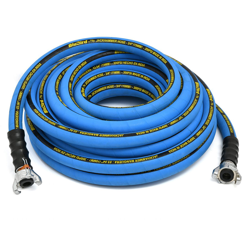 BluBird Pro Rubber Jack Hammer Air Hose Assembly 3/4" x 100' BBPROJH34100