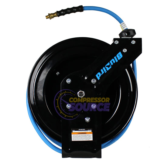 BluBird Rubber 3/8" X 50' Air Hose Single Arm 20 Gauge w/ 3' Jumper Hose 300 PSI BBR3850