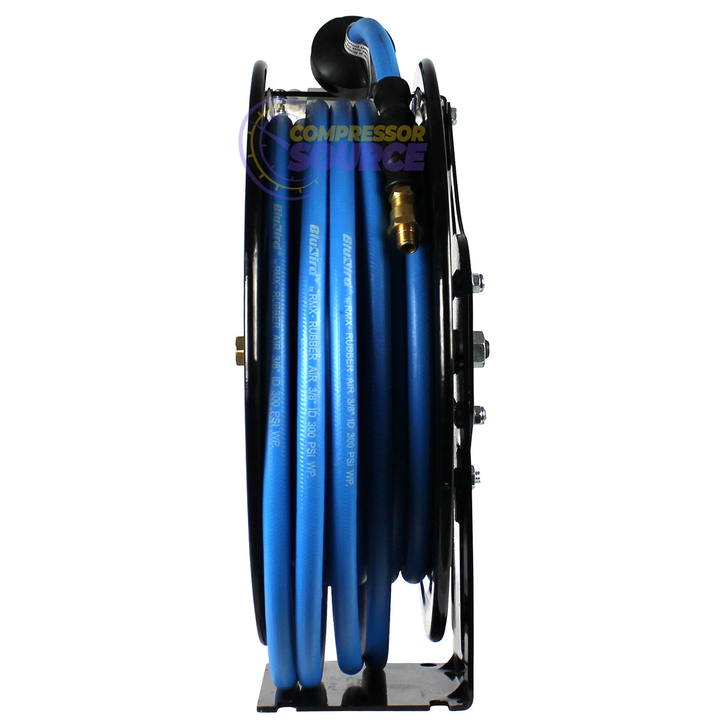 BluBird Rubber 3/8" X 50' Air Hose Single Arm 20 Gauge w/ 3' Jumper Hose 300 PSI BBR3850