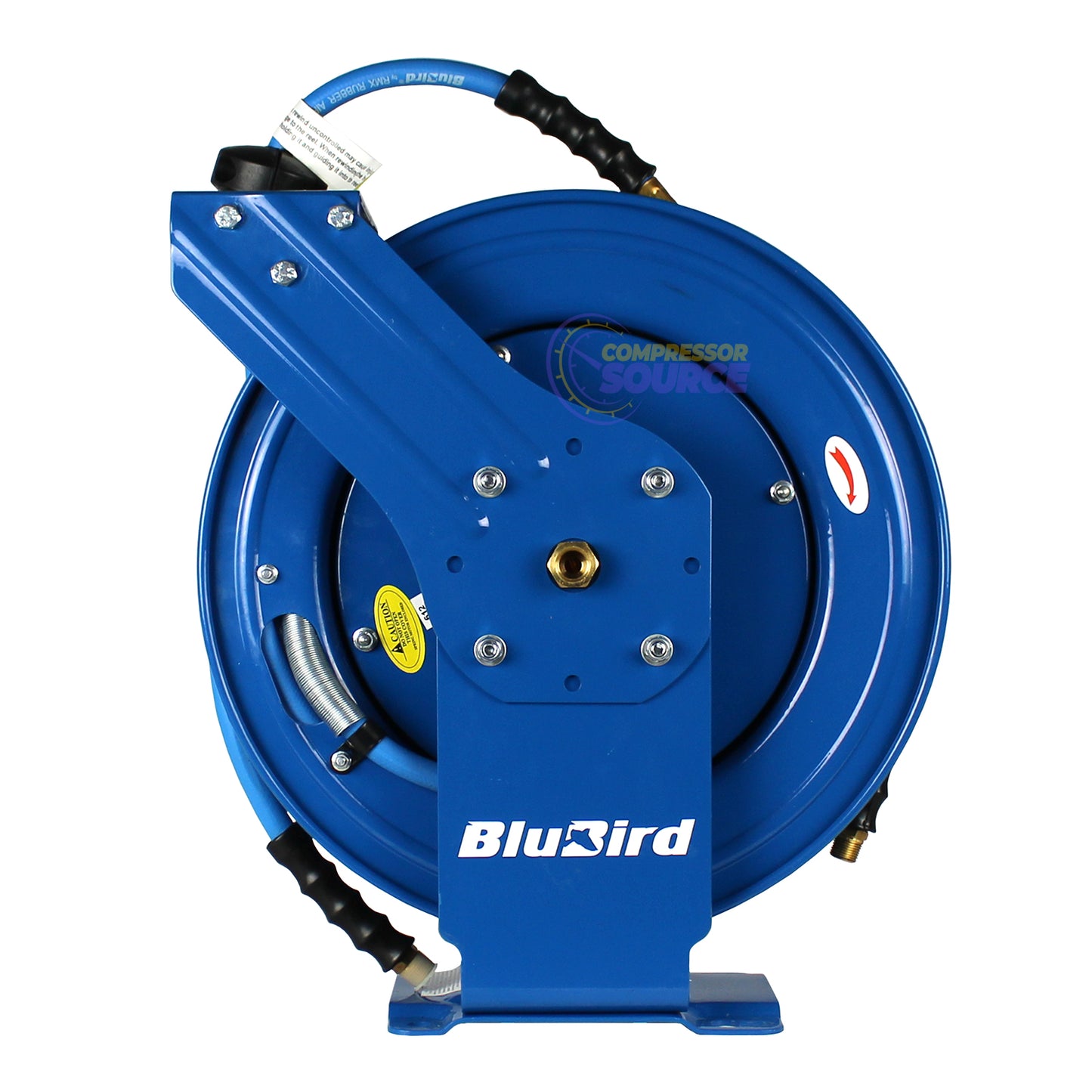 BluBird 3/8" x 50' Rubber Air Hose Reel Dual Arm Assembly BBRDA3850
