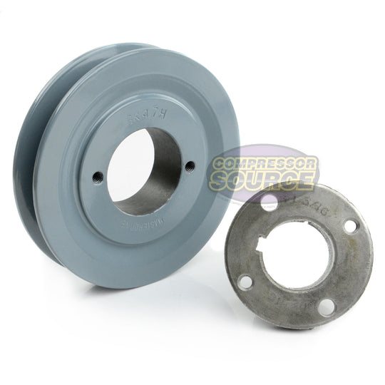 4.5" Single Groove Pulley fits B Section V-Belt 5L with 1-3/16" Sheave Bushing BK47H