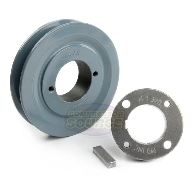 4.5" Single Groove Pulley fits B Section V-Belt 5L with 1-3/8" Sheave Bushing BK47H