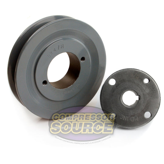 4.5" Single Groove Pulley fits B Section V-Belt 5L with 5/8" Sheave Bushing BK47H
