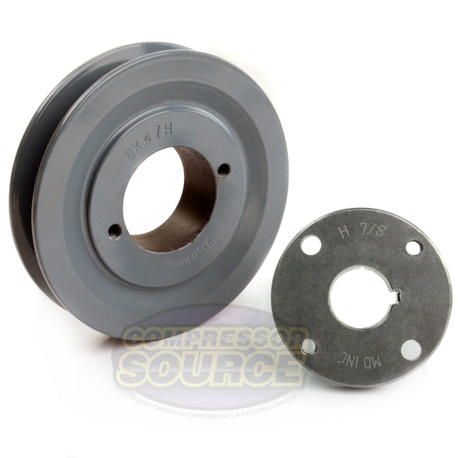 4.5" Single Groove Pulley fits B Section V-Belt 5L with 7/8" Sheave Bushing BK47H