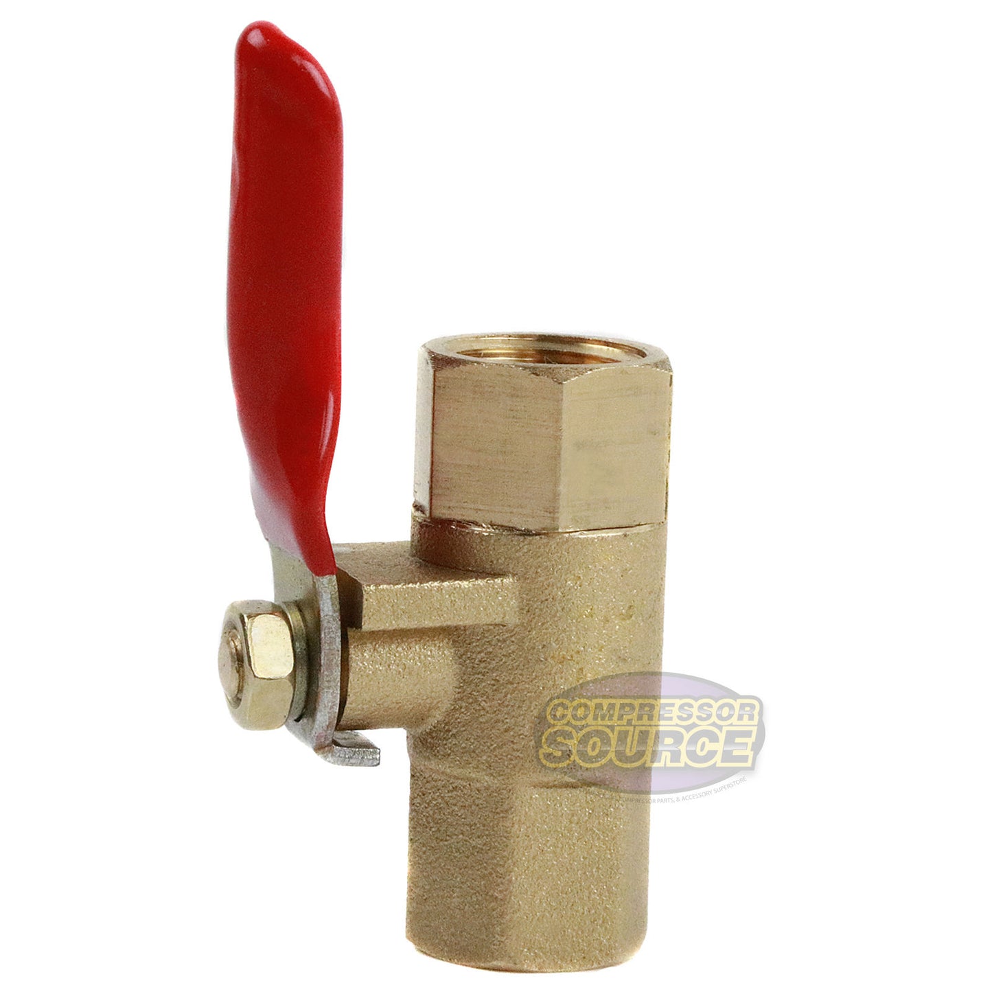 1/4" Female Female NPT Brass Ball Valve Water Moisture Air Tank Drain Shut Off