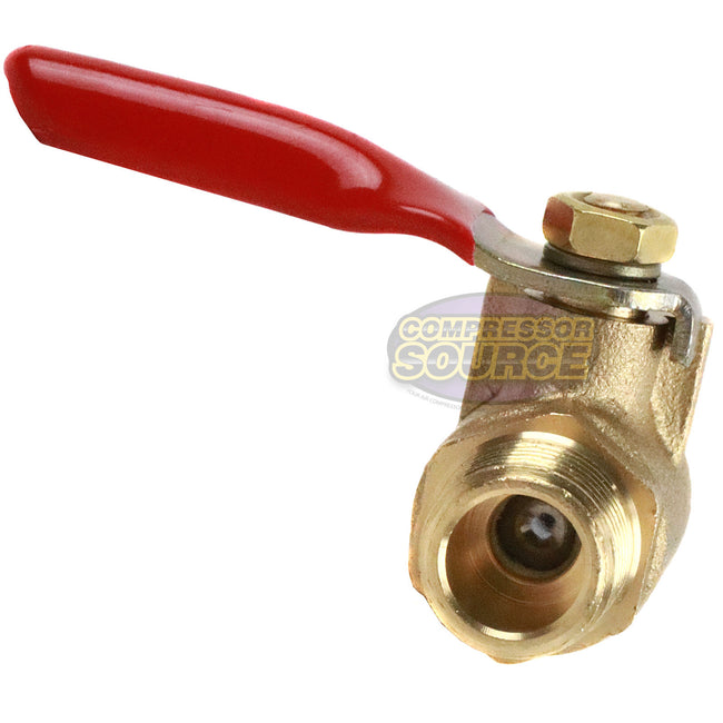 1/4" Male Male NPT Brass Ball Valve Water Moisture Air Tank Drain Shut Off BV02