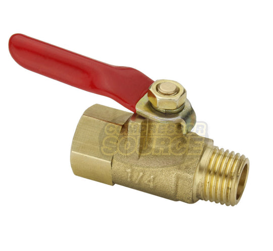 1/4" Male Female NPT Brass Ball Valve Water Moisture Air Tank Drain Shut Off