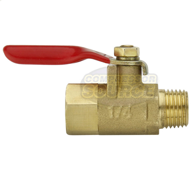 1/4" Male Female NPT Brass Ball Valve Water Moisture Air Tank Drain Shut Off