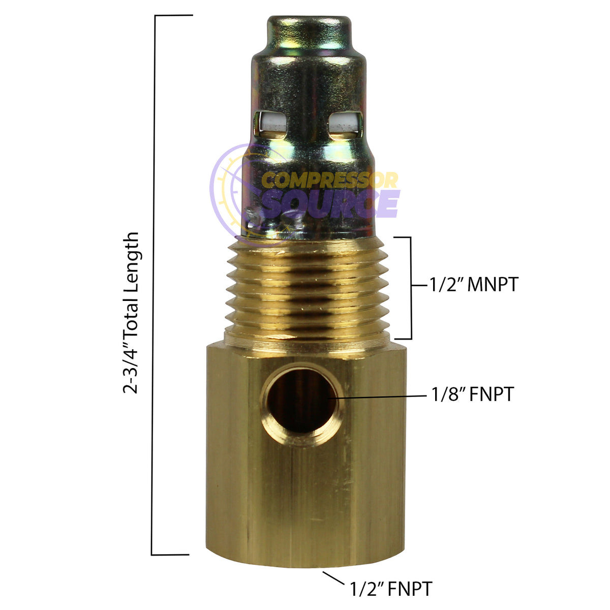 Brass Air Compressor In Tank 1/2" Female NPT X 1/2" Male NPT Check Valve