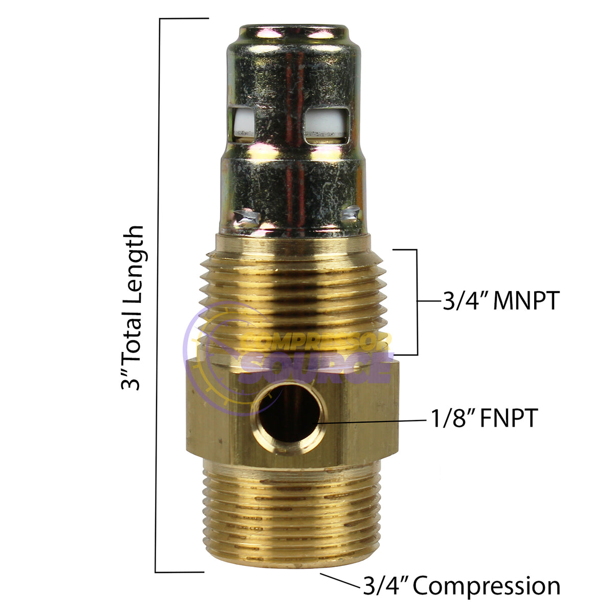 3/4" X 3/4" Air Compressor In Tank Check Valve Male NPT x Compression Brass