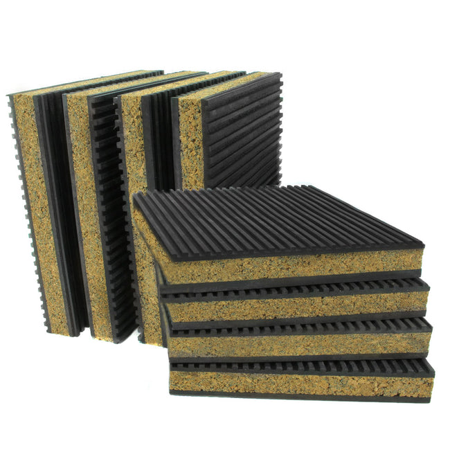 8 Pack Anti Vibration Pad Isolation Dampener Isolation 6x6x7/8 Rubber/Cork