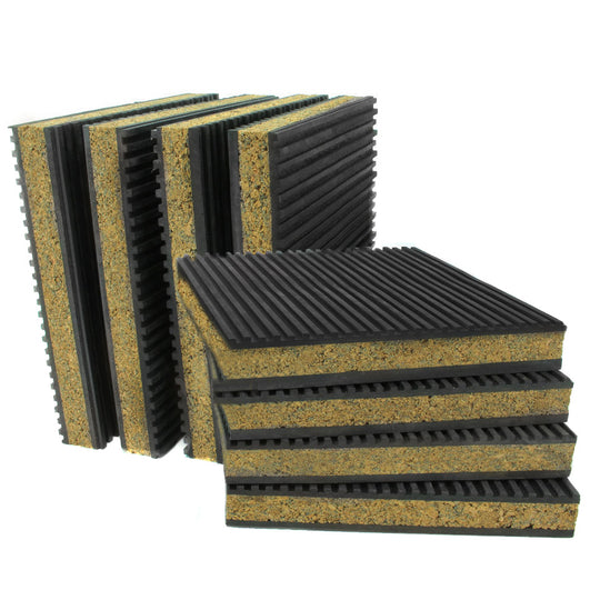 8 Pack Anti Vibration Pad Isolation Dampener Isolation 6x6x7/8 Rubber/Cork