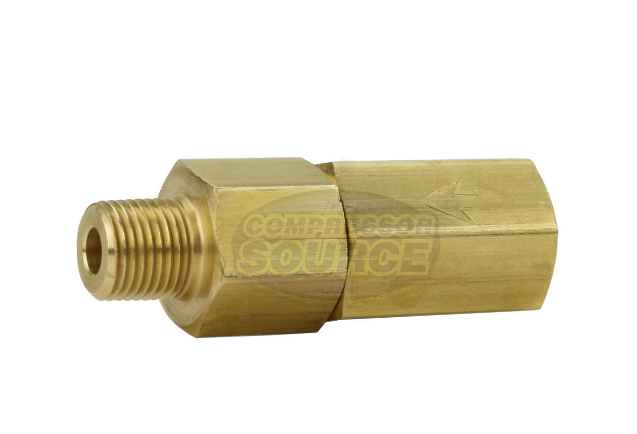 1/8" Male To Female NPT Solid Brass Check Valve 500 PSI