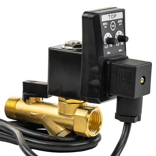 Air Compressor Automatic Tank Water Drain Valve 1/2" NPT Electronic Dual Timer Drain CS-1PCD110