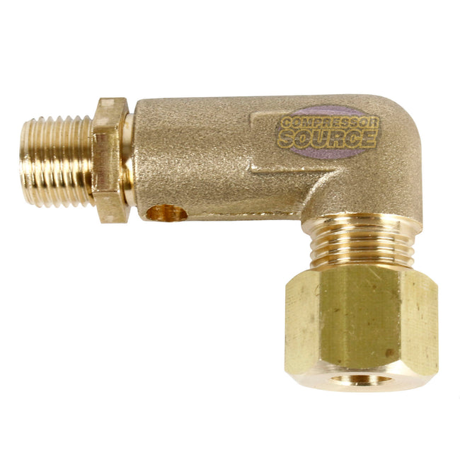 1/4" x 1/8" Two Stage Air Compressor Pump Elbow Unloader Valve 90 Degree Relief