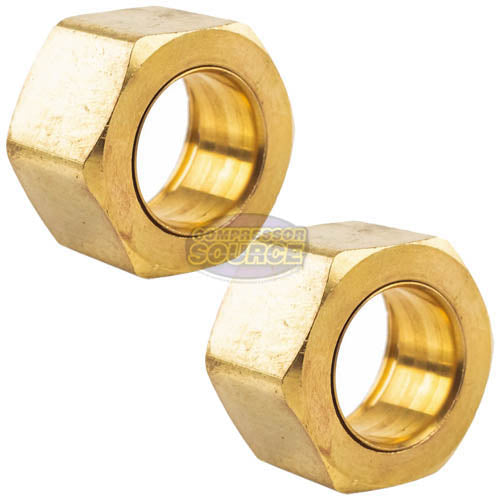 2 Pack 1/2" Compression Nut & Ferrule Combo for 1/2" OD Tube Brass Sleeve Nut