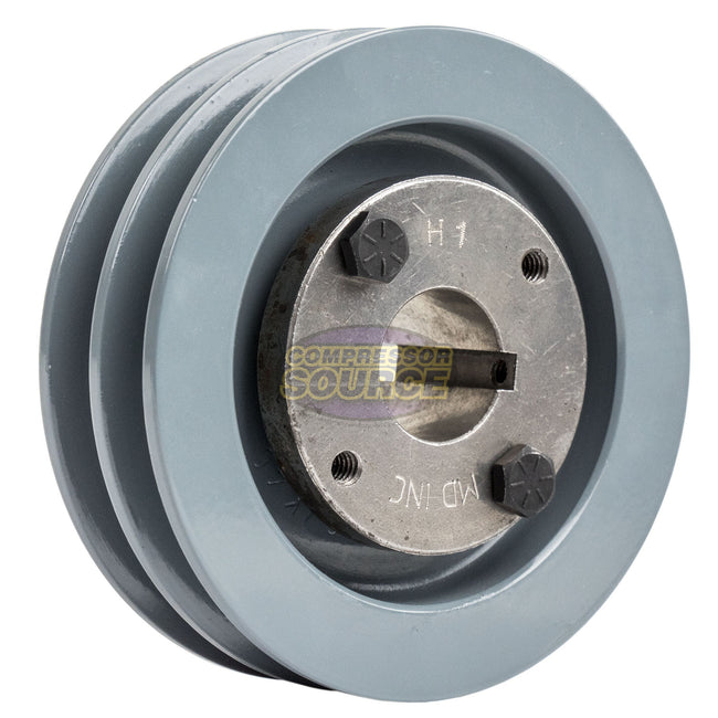 4" Double Groove Pulley fits A Section V-Belt 4L with 1" Sheave Bushing 2AK41H