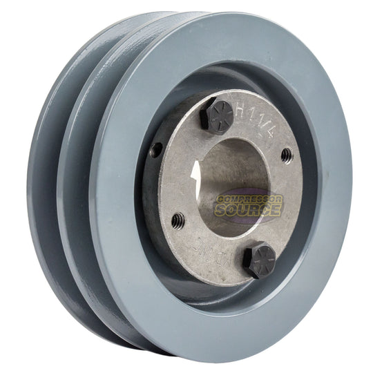 4" Double Groove Pulley fits A Section V-Belt 4L with 1-1/4" Sheave Bushing 2AK41H