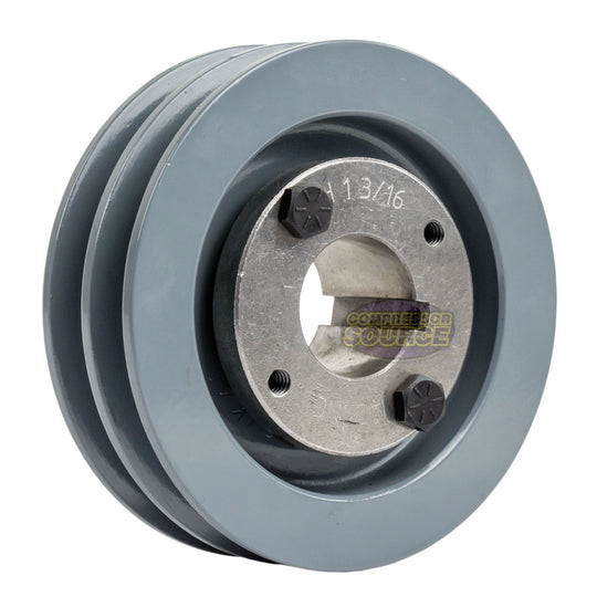 4.5" Double Groove Pulley fits A Section V-Belt 4L with 1-3/16" Sheave Bushing 2AK46H