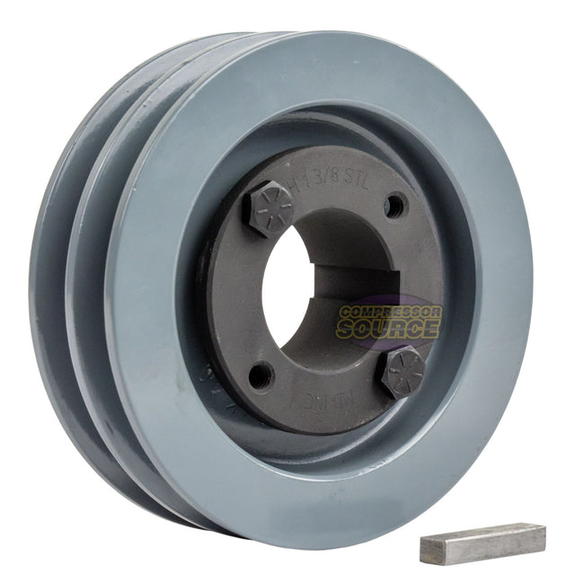 4.5" Double Groove Pulley fits A Section V-Belt 4L with 1-3/8" Sheave Bushing 2AK46H