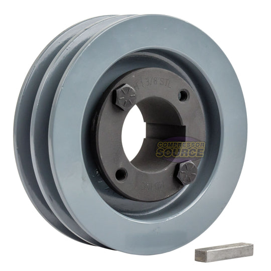 4" Double Groove Pulley fits A Section V-Belt 4L with 1-3/8" Sheave Bushing 2AK41H