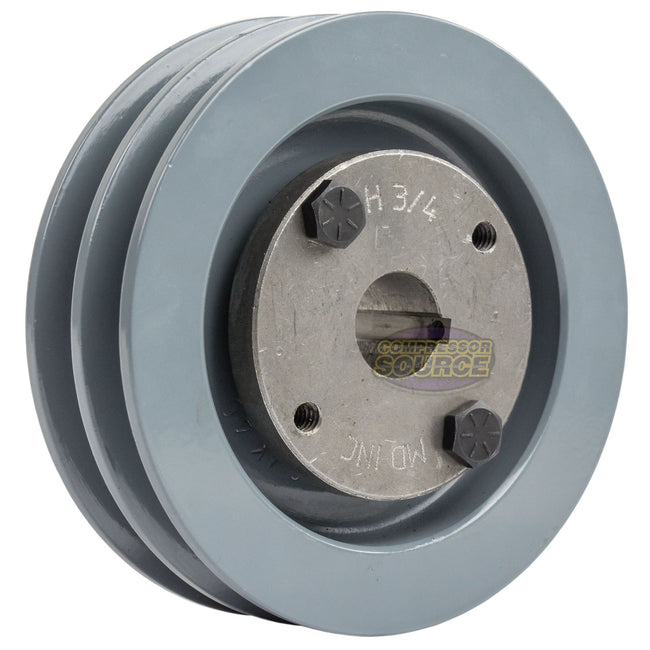 4.5" Double Groove Pulley fits A Section V-Belt 4L with 3/4" Sheave Bushing 2AK46H