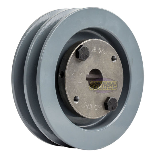 4.5" Double Groove Pulley fits A Section V-Belt 4L with 5/8" Sheave Bushing 2AK46H
