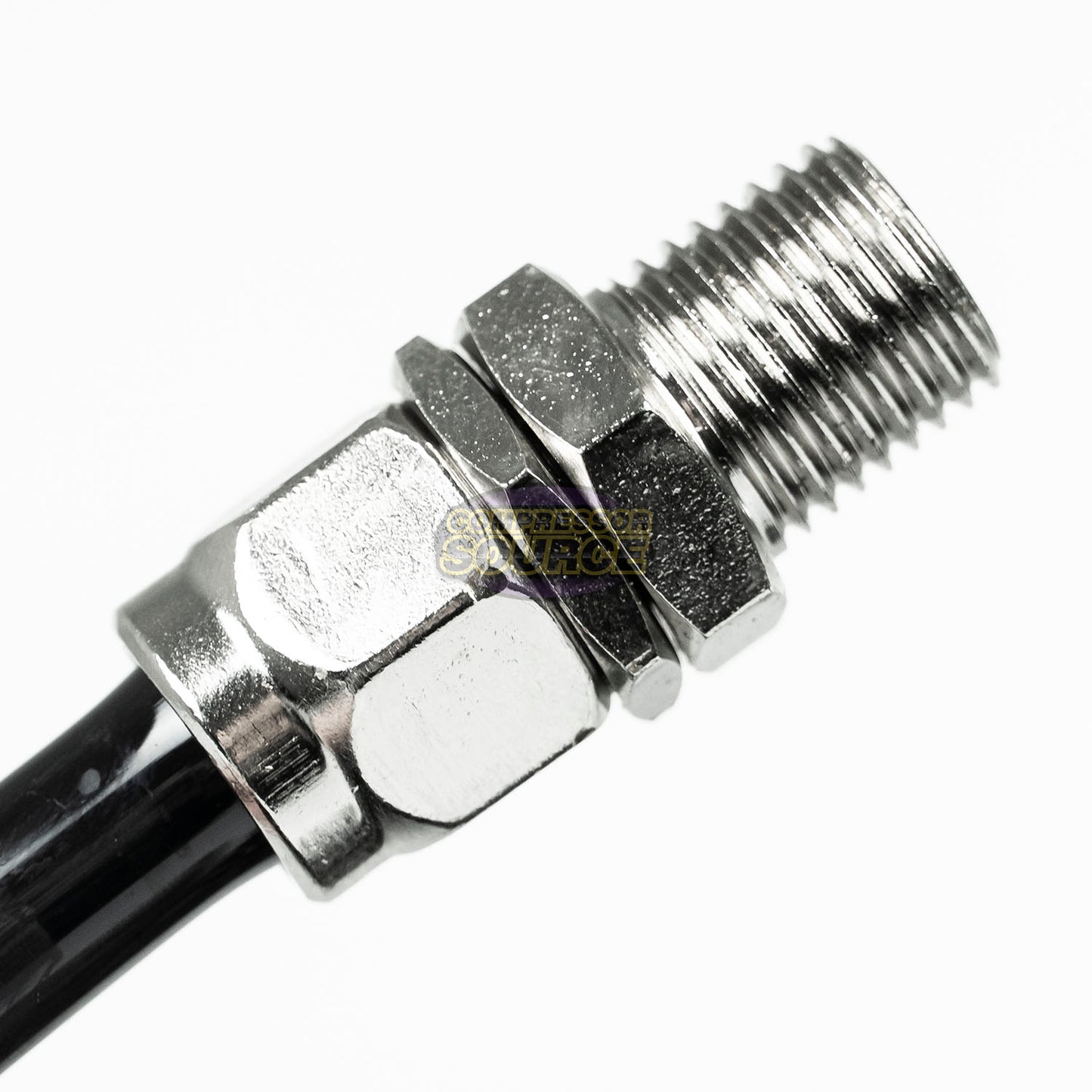 Premium 1/4" x 15' Air Compressor Coil Hose Polyurethane Coiled Swivel End Black