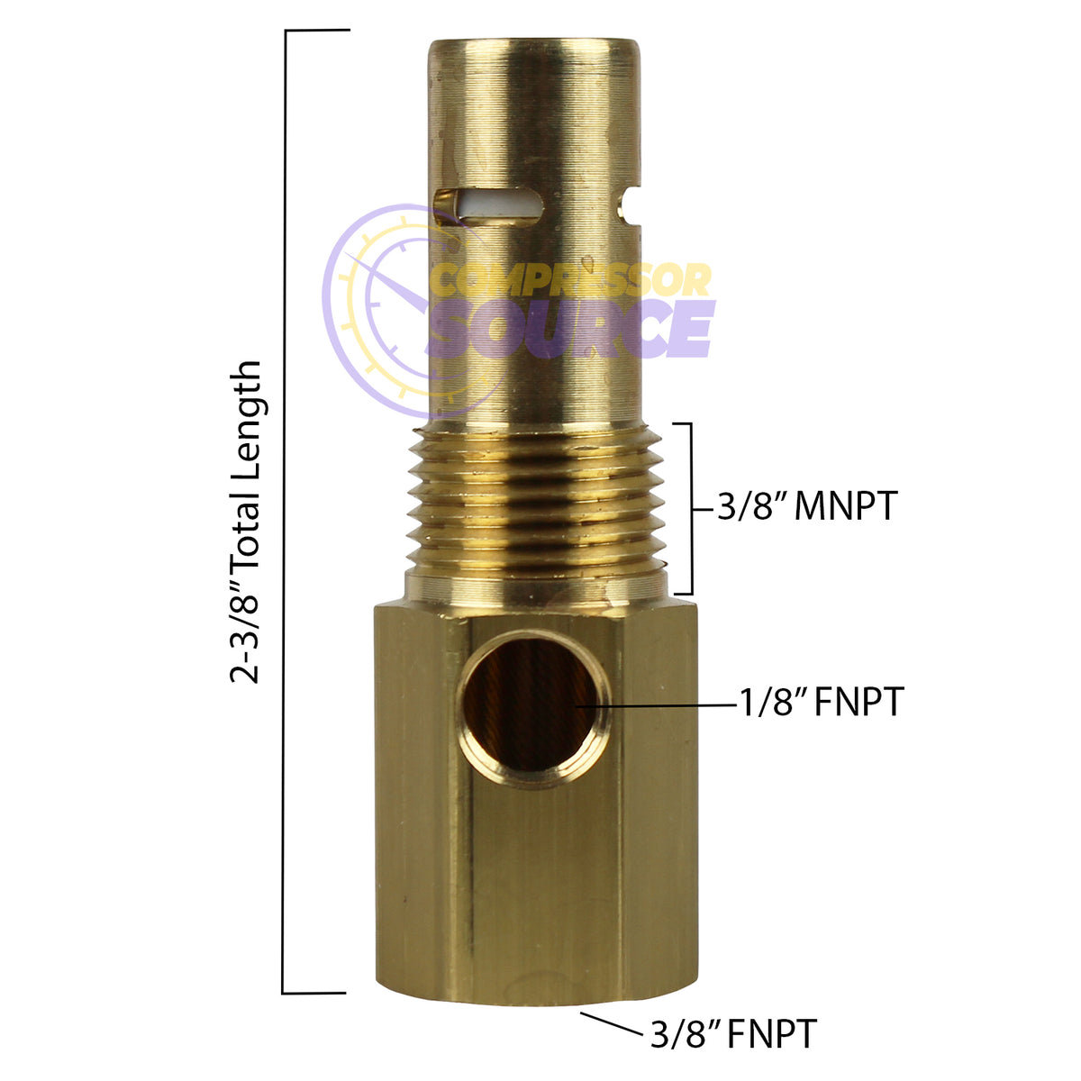In Tank Brass Air Compressor Check Valve 3/8" Female NPT X 3/8" Male NPT