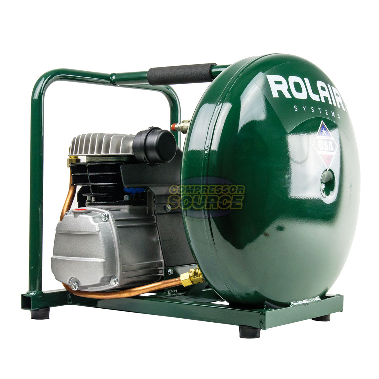 Rolair Portable Air Compressor 2 HP 4.5 GAL Pancake Tank 4.1 CFM@90PSI D2002HPV5