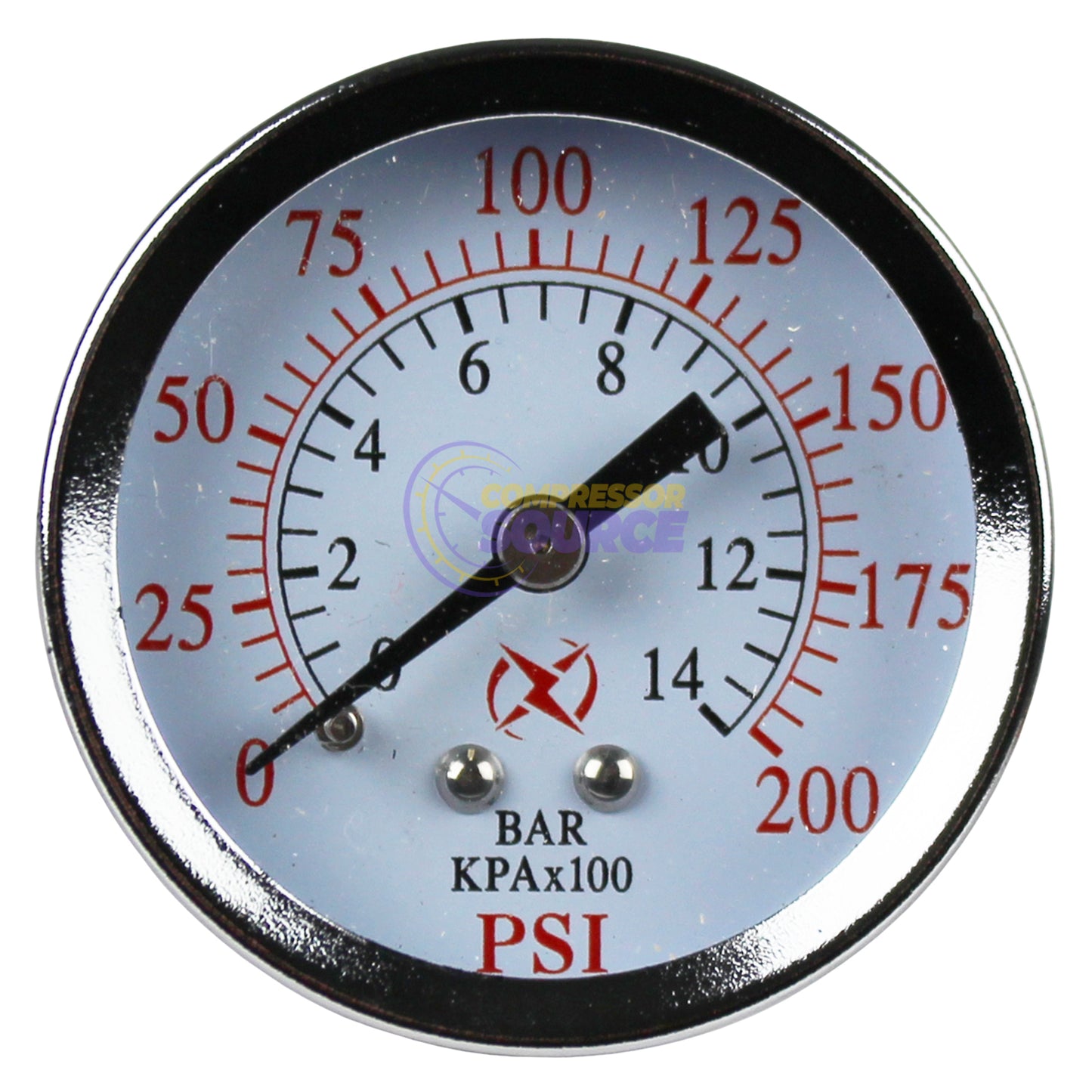 2" Face 0-200 PSI Pressure Gauge 1/4" NPT Back Mount