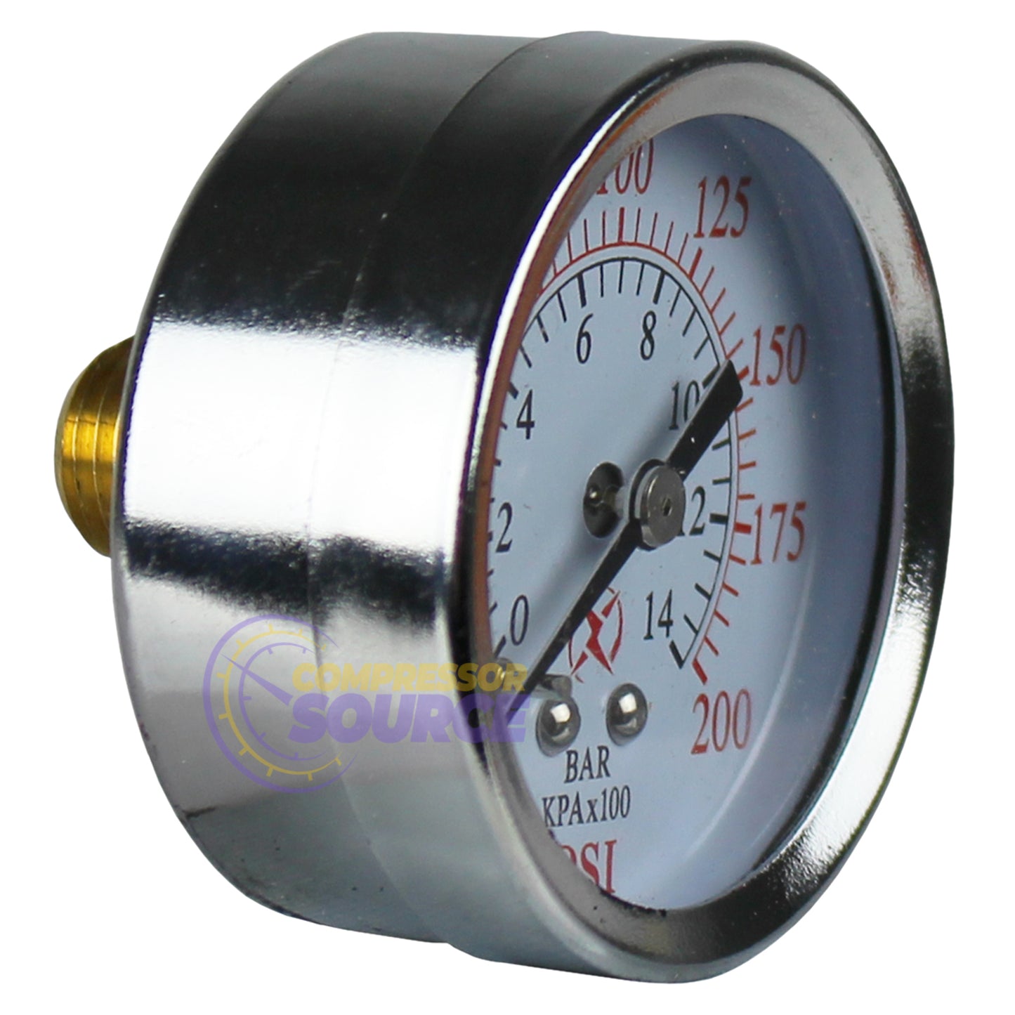 2" Face 0-200 PSI Pressure Gauge 1/4" NPT Back Mount