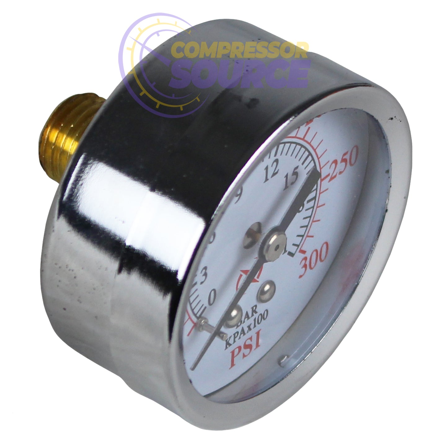 Air Compressor Pressure / Hydraulic Gauge 2" Face Back Mount 1/4" NPT 0-300 PSI