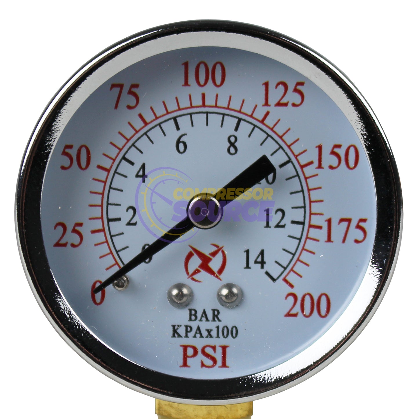 2" Face 0 - 200 PSI Pressure Gauge 1/4" NPT Side Mount