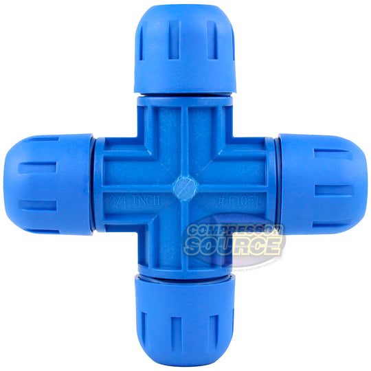 Multi Directional 3/4" Fastpipe Cross Fitting Aluminum Compressed Air Piping F1051