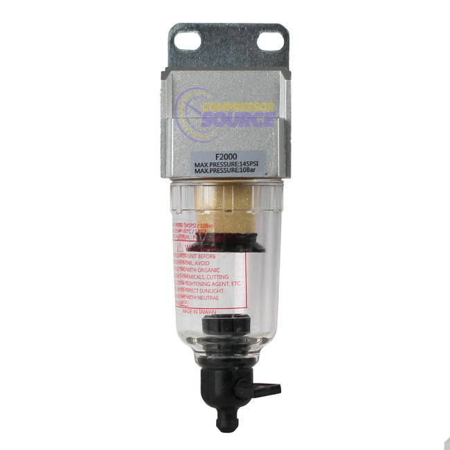 1/4" Compressed Air In Line Moisture Water Filter Trap F202N