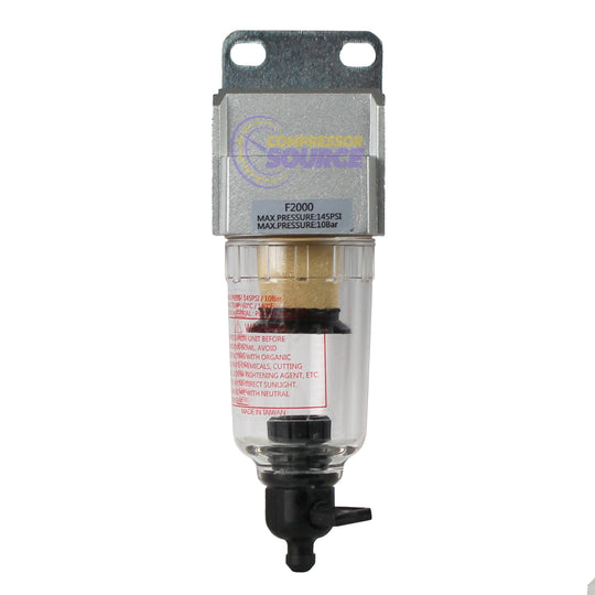 1/4" Compressed Air In Line Moisture Water Filter Trap F202N