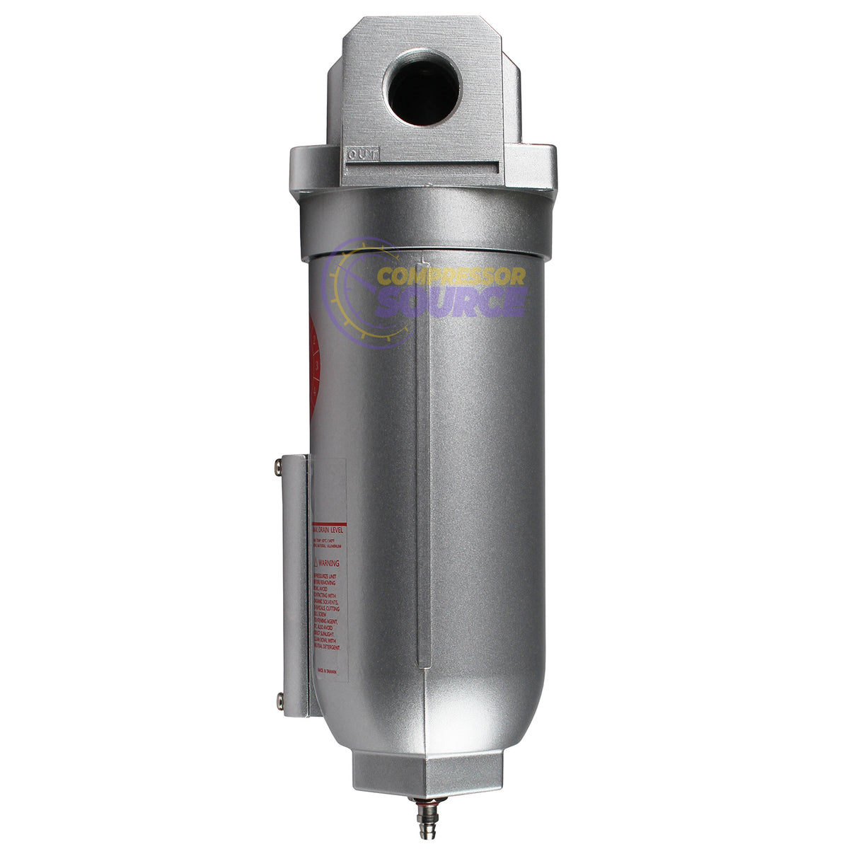 1" Compressed Air Water Filter Manual Drain w/ Pressure Gauge F966N